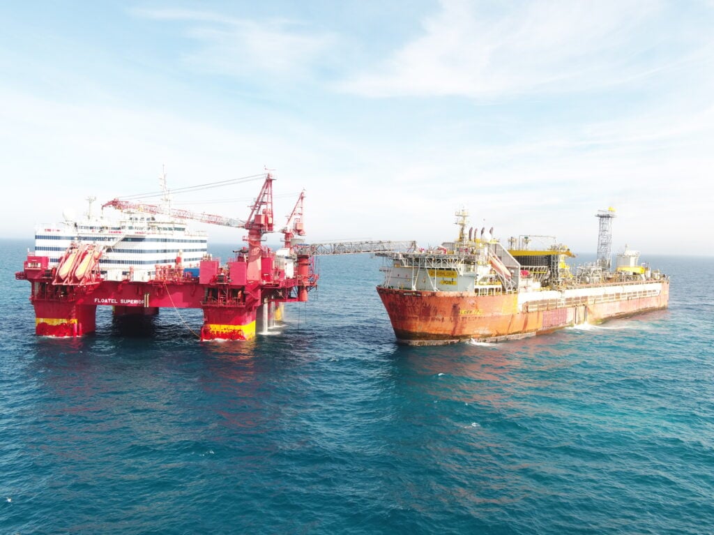 Floatel Superior connected to the Balder FPU on the Balder field
