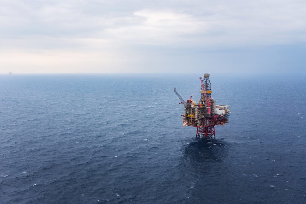 Ringhorne platform on location in the North Sea